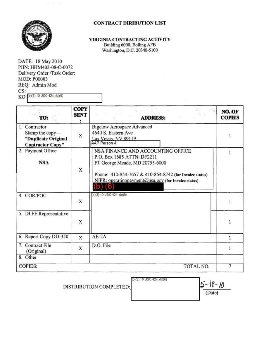 DOW-UAP-D114, שינוי חוזה AAWSAP P00003, מאי 2010 — עמוד 1