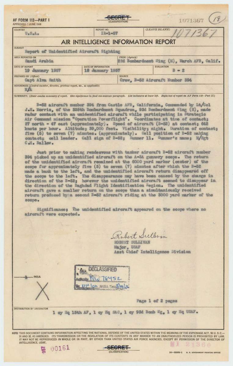 DOW-UAP-D155, דו"ח מידע מודיעיני אווירי, ערב הסעודית, 1957 - עמוד 1
