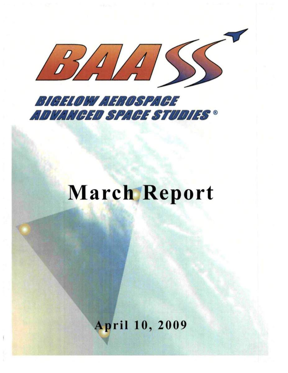 DOW-UAP-D169, הדו"ח החודשי של BAASS, מרץ 2009 - עמוד 1