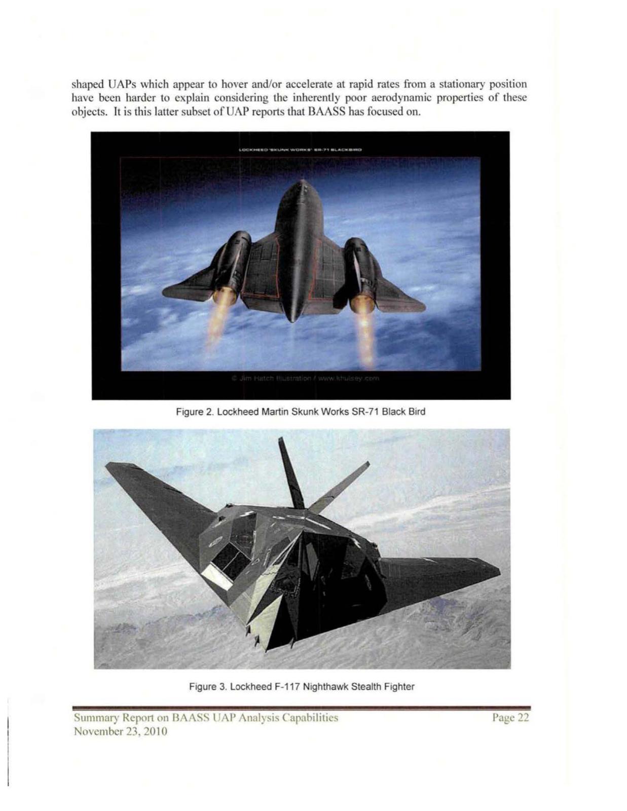 DOW-UAP-D175, הערכה עצמית של BAASS בנוגע ליכולות ניתוח UAP, נובמבר 2010 - עמוד 23