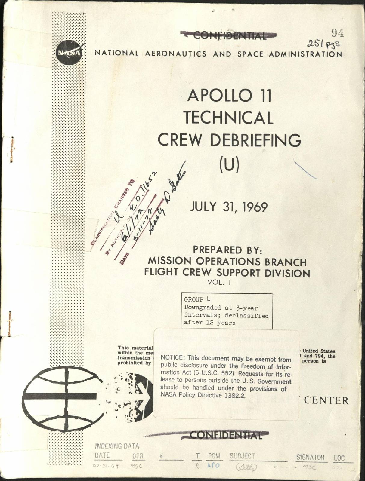 NASA-UAP-D4, Apollo 11 Technical Crew Debriefing, 1969 — עמוד 1