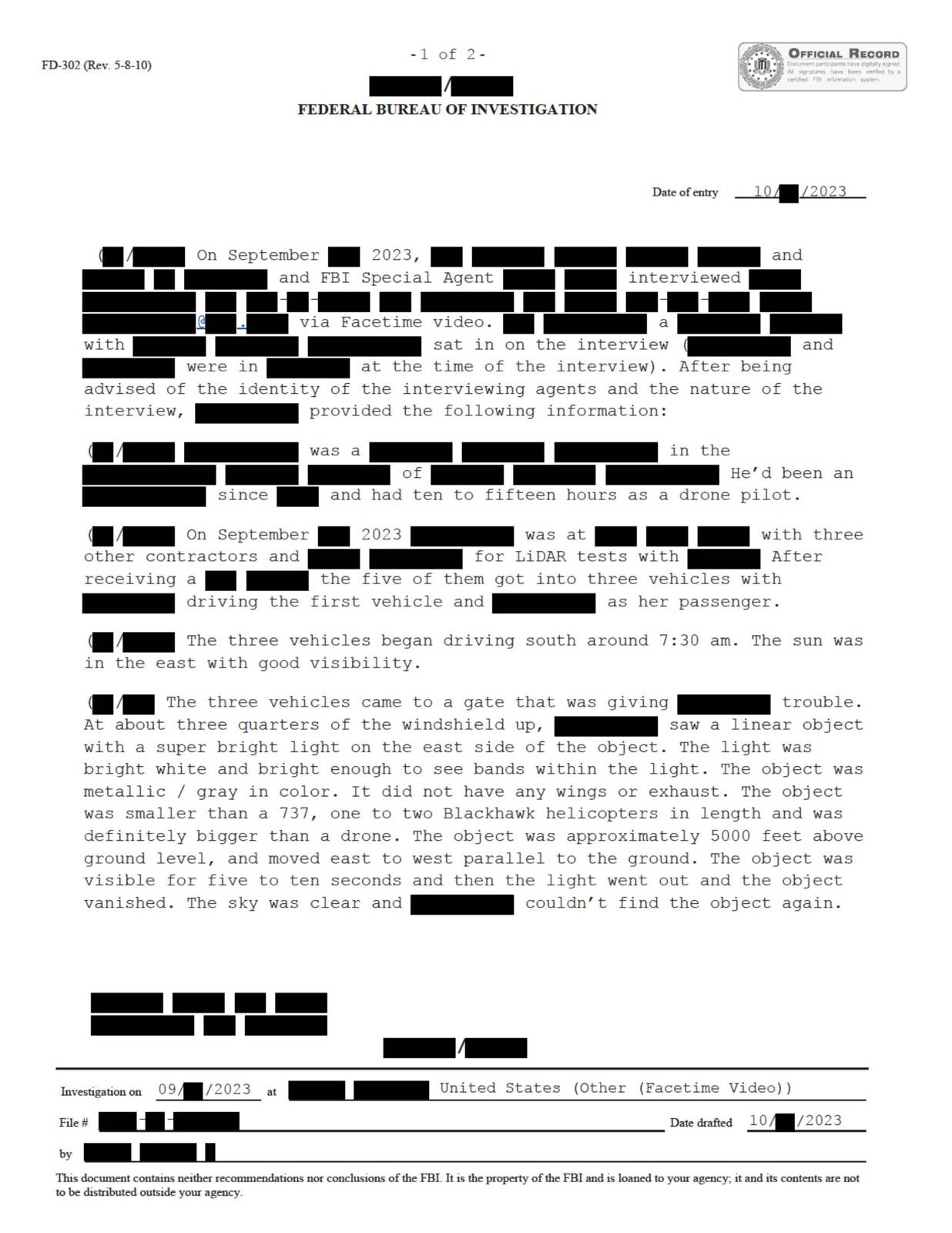 תצפית FBI מספטמבר 2023 — סריאל 5 — עמוד 1